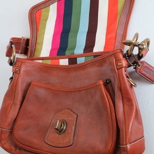 COACH Whiskey Brown Vachetta Leather Shoulder Bag